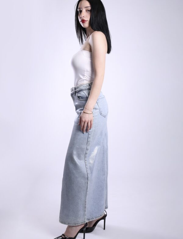 Gloss Denim Skirt